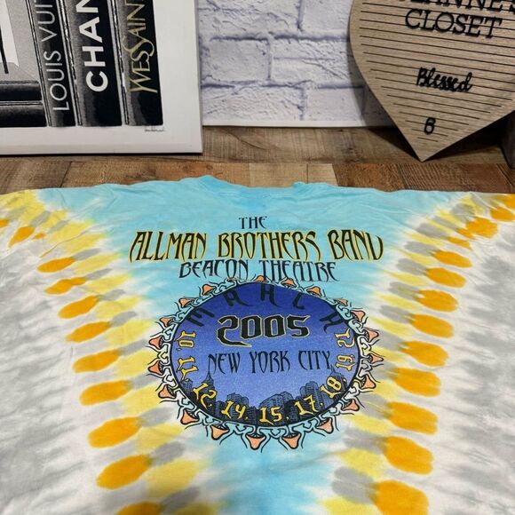 Vintage Allman Brothers Tie Dye T Shirt Liquid Blue Tag XXL - Picture 5 of 13